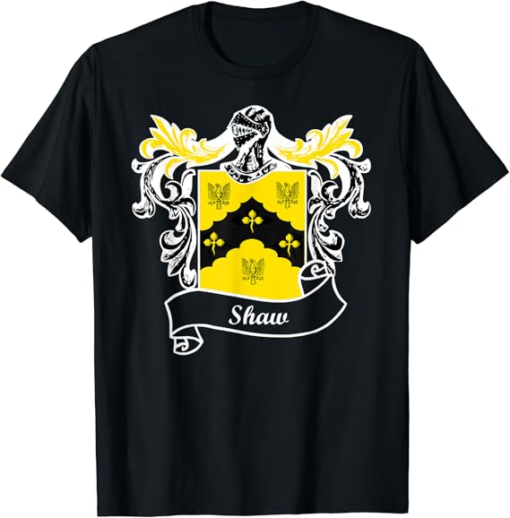 Shaw Coat of Arms surname last name family crest TShirt Amazon.co.uk Clothing